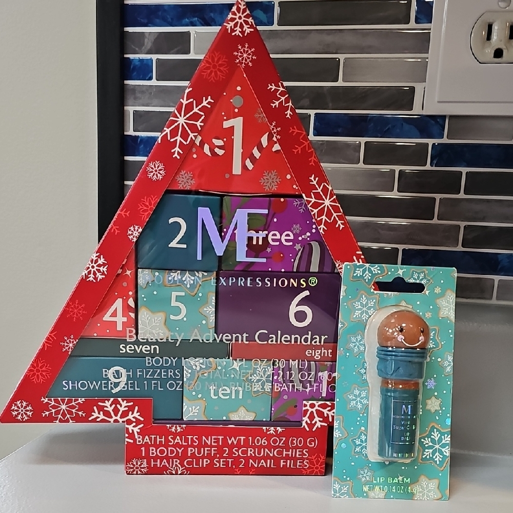 NWT Modern Expressions Beauty Advent Calendar With Vanilla Sugar Cookie Lip Balm